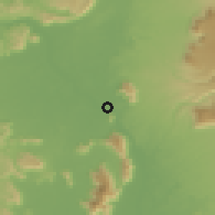 Shaded relief of the 59 km around Pakxe, drawn from the GMTED2010 grid