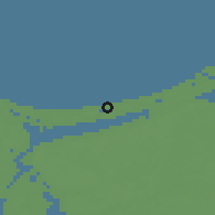 Shaded relief of the 47 km around Jūrmala, drawn from the GMTED2010 grid