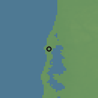 Shaded relief of the 47 km around Liepāja, drawn from the GMTED2010 grid