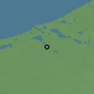 Shaded relief of the 47 km around Rīga, drawn from the GMTED2010 grid