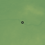Shaded relief of the 47 km around Sabile, drawn from the GMTED2010 grid