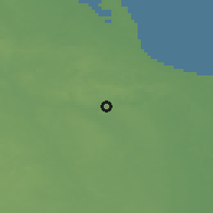Shaded relief of the 47 km around Tukums, drawn from the GMTED2010 grid