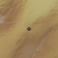 Shaded relief of the 55 km around al-Fakyah, drawn from the GMTED2010 grid