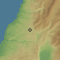 Shaded relief of the 55 km around Habbuš, drawn from the GMTED2010 grid