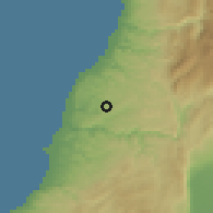 Shaded relief of the 55 km around Inşār, drawn from the GMTED2010 grid