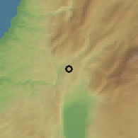 Shaded relief of the 55 km around Judaydat Marj'iyūn, drawn from the GMTED2010 grid