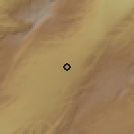 Shaded relief of the 55 km around Maqnah, drawn from the GMTED2010 grid