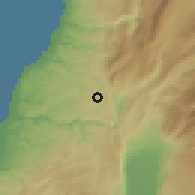 Shaded relief of the 55 km around Nabatiyat-at-Tah̨ta, drawn from the GMTED2010 grid