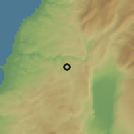 Shaded relief of the 55 km around Qanţarah, drawn from the GMTED2010 grid