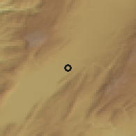 Shaded relief of the 55 km around Riyāq, drawn from the GMTED2010 grid