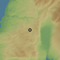 Shaded relief of the 55 km around Šaqrā, drawn from the GMTED2010 grid