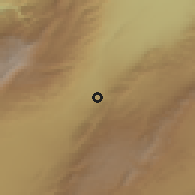 Shaded relief of the 55 km around al-Labwah, drawn from the GMTED2010 grid