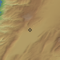 Shaded relief of the 55 km around Zah̨lah, drawn from the GMTED2010 grid
