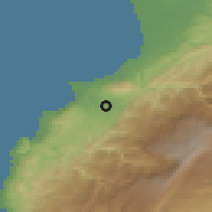 Shaded relief of the 55 km around Zgartā, drawn from the GMTED2010 grid