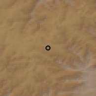 Shaded relief of the 56 km around Quthing, drawn from the GMTED2010 grid