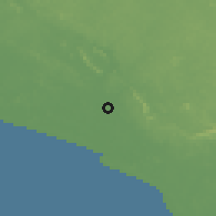 Shaded relief of the 60 km around Harbel, drawn from the GMTED2010 grid