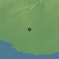 Shaded relief of the 60 km around Pleebo, drawn from the GMTED2010 grid