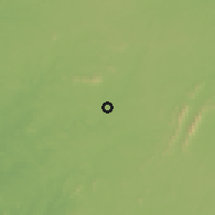 Shaded relief of the 60 km around Pynes Town, drawn from the GMTED2010 grid