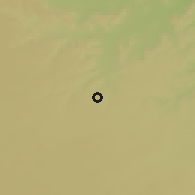 Shaded relief of the 56 km around Qaryat al-Garbiyah, drawn from the GMTED2010 grid