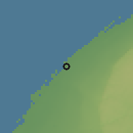 Shaded relief of the 56 km around Sīdī H̱alīfah, drawn from the GMTED2010 grid