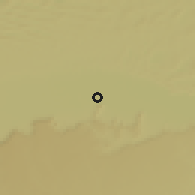 Shaded relief of the 57 km around Awbārī, drawn from the GMTED2010 grid