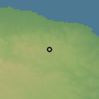 Shaded relief of the 56 km around Banī Layṯ, drawn from the GMTED2010 grid