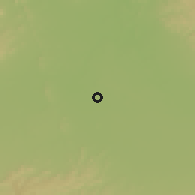 Shaded relief of the 57 km around Hūn, drawn from the GMTED2010 grid