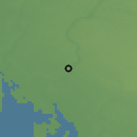 Shaded relief of the 47 km around Gargždai, drawn from the GMTED2010 grid