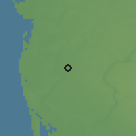 Shaded relief of the 47 km around Kretinga, drawn from the GMTED2010 grid
