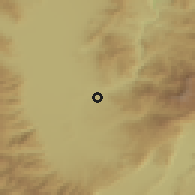 Shaded relief of the 53 km around Bač, drawn from the GMTED2010 grid