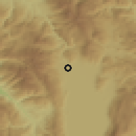 Shaded relief of the 53 km around Velešta, drawn from the GMTED2010 grid