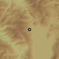 Shaded relief of the 53 km around Vevčani, drawn from the GMTED2010 grid