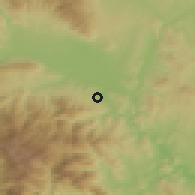 Shaded relief of the 53 km around Zelenikovo, drawn from the GMTED2010 grid