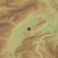 Shaded relief of the 53 km around Želino, drawn from the GMTED2010 grid