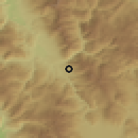 Shaded relief of the 53 km around Župa, drawn from the GMTED2010 grid