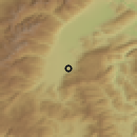 Shaded relief of the 53 km around Čegrane, drawn from the GMTED2010 grid