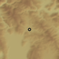 Shaded relief of the 53 km around Belčišta, drawn from the GMTED2010 grid