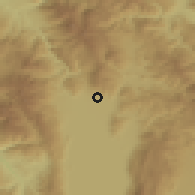 Shaded relief of the 53 km around Delogoždi, drawn from the GMTED2010 grid