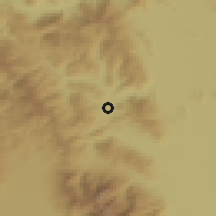 Shaded relief of the 53 km around Demir Hisar, drawn from the GMTED2010 grid