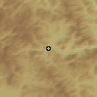 Shaded relief of the 53 km around Drugovo, drawn from the GMTED2010 grid