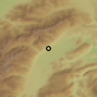 Shaded relief of the 53 km around Džepčište, drawn from the GMTED2010 grid