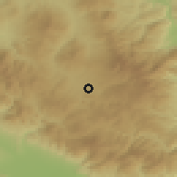Shaded relief of the 53 km around Berovo, drawn from the GMTED2010 grid