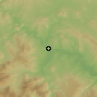 Shaded relief of the 53 km around Gradsko, drawn from the GMTED2010 grid