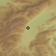 Shaded relief of the 53 km around Kamenjane, drawn from the GMTED2010 grid