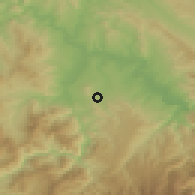 Shaded relief of the 53 km around Kavadarci, drawn from the GMTED2010 grid