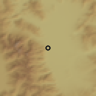 Shaded relief of the 53 km around Bistrica, drawn from the GMTED2010 grid