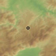 Shaded relief of the 53 km around Konopište, drawn from the GMTED2010 grid