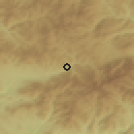 Shaded relief of the 53 km around Kriva Palanka, drawn from the GMTED2010 grid