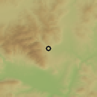 Shaded relief of the 53 km around Lipkovo, drawn from the GMTED2010 grid