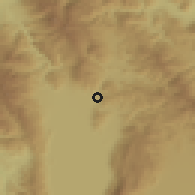 Shaded relief of the 53 km around Mešeišta, drawn from the GMTED2010 grid